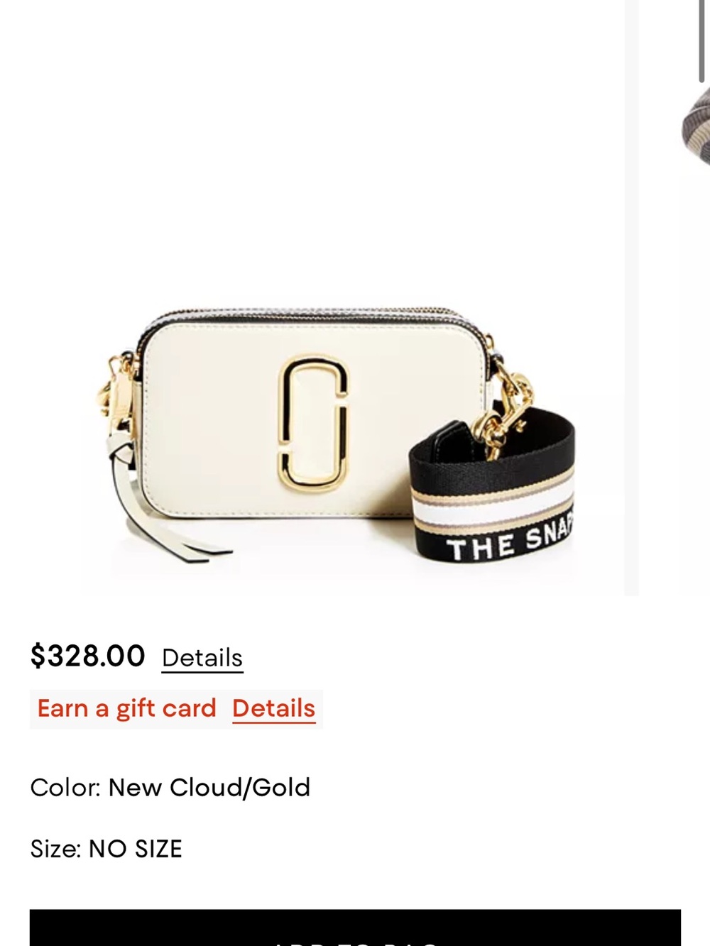 Marc Jacobs New Cloud Leather Crossbody with Gold Hardware